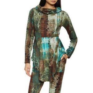 *NEW* Cowl Neck Long Sleeve Top - Earthen/Muddy Look